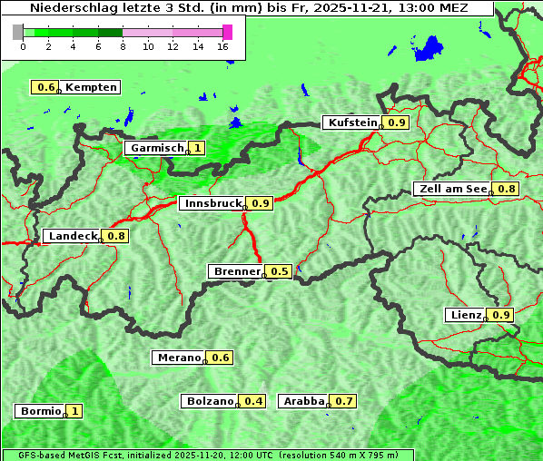 Niederschlag, 21. 11. 2025