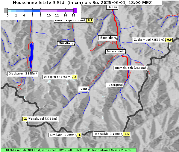 Neuschnee, 1. 6. 2025