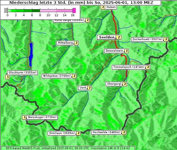 Niederschlag, 1. 6. 2025