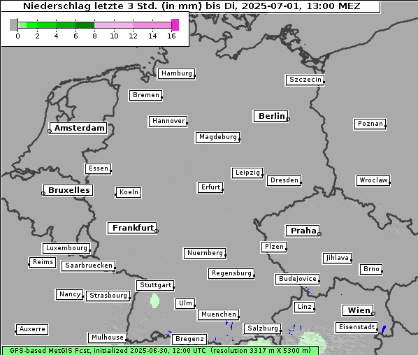Niederschlag, 1. 7. 2025
