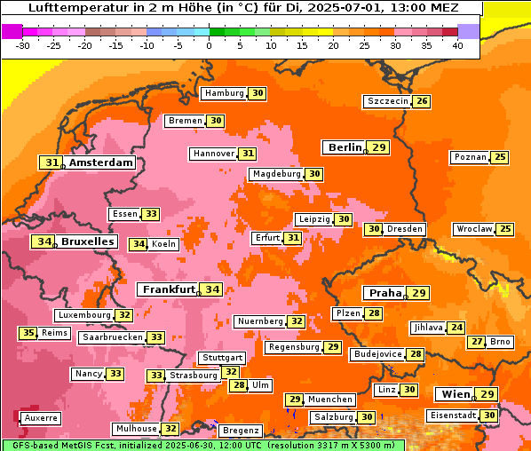 Temperatur, 1. 7. 2025