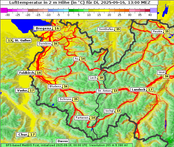Temperatur, 16. 9. 2025