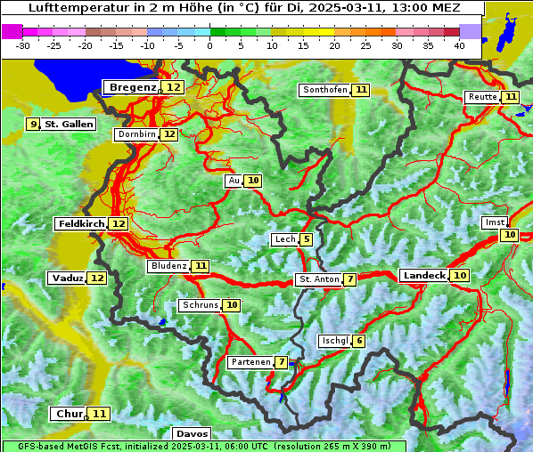 Temperatur, 11. 3. 2025