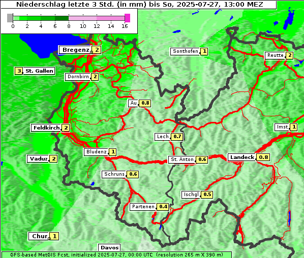 Niederschlag, 27. 7. 2025
