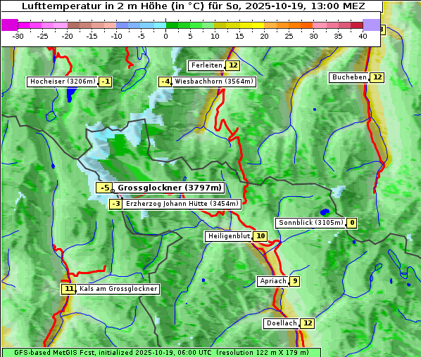 Temperatur, 19. 10. 2025