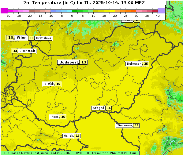 Temperatur, 16. 10. 2025
