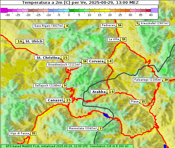Temperatur, 29. 8. 2025