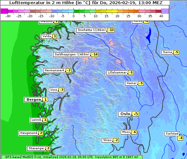 Temperatur, 19. 2. 2026