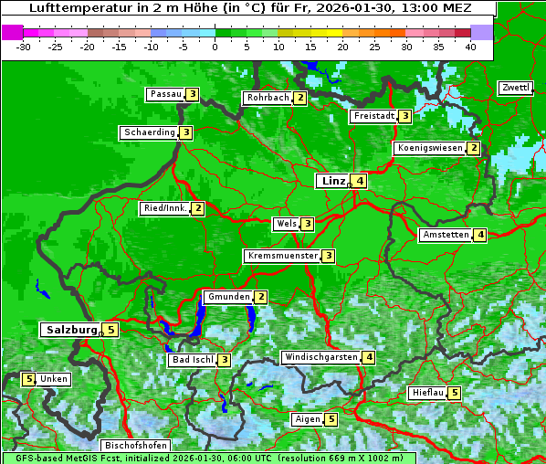 Temperatur, 30. 1. 2026