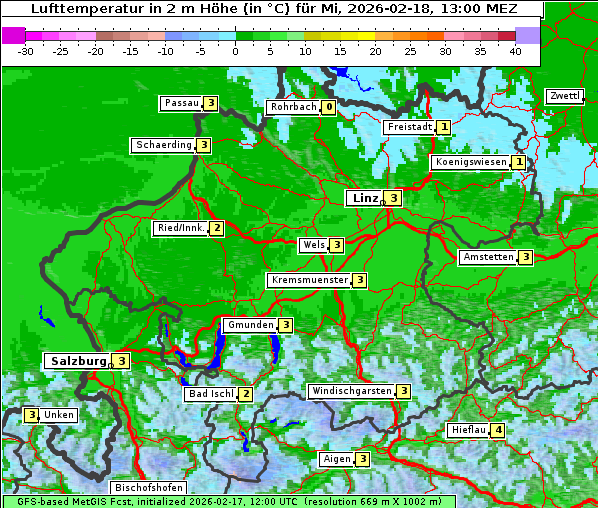 Temperatur, 18. 2. 2026