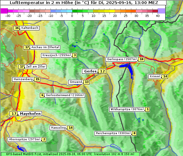 Temperatur, 16. 9. 2025