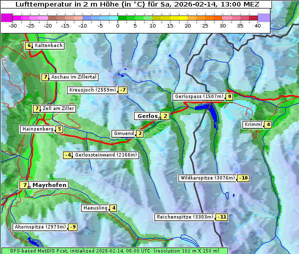 Temperatur, 14. 2. 2026