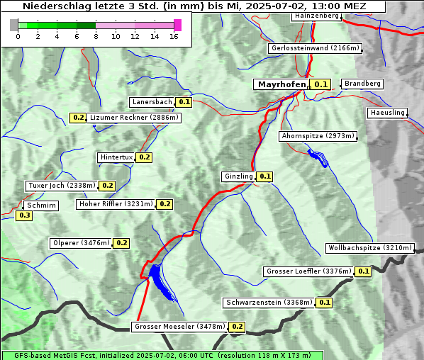 Niederschlag, 2. 7. 2025