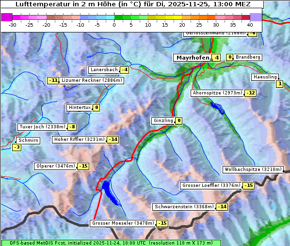 Temperatur, 25. 11. 2025