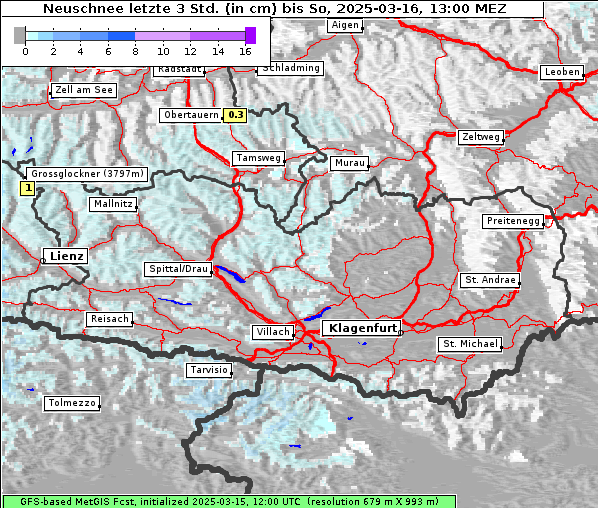 Neuschnee, 16. 3. 2025