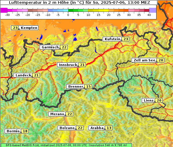 Temperatur, 6. 7. 2025