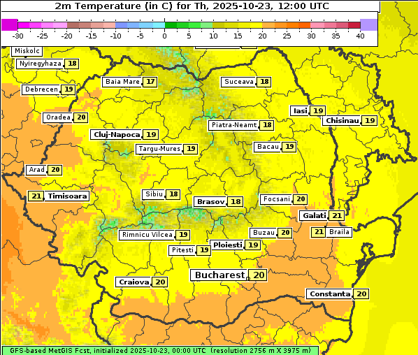 Temperatur, 23. 10. 2025