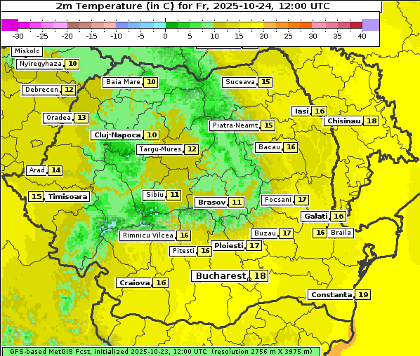 Temperatur, 24. 10. 2025