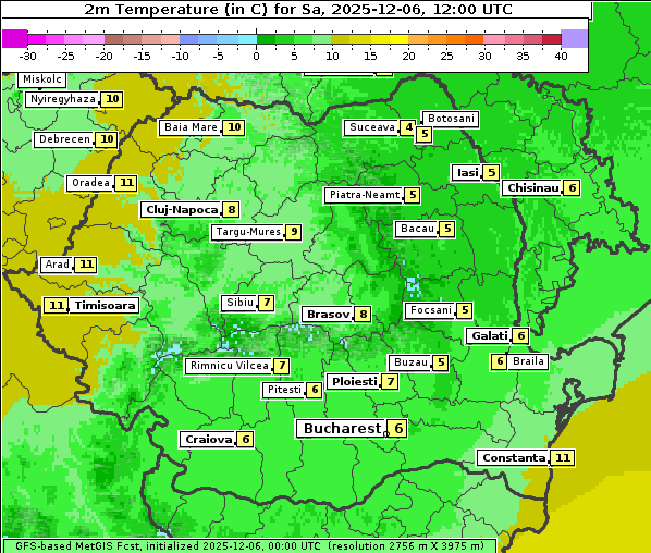 Temperatur, 6. 12. 2025