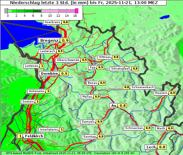Niederschlag, 21. 11. 2025