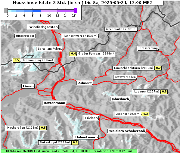 Neuschnee, 24. 5. 2025