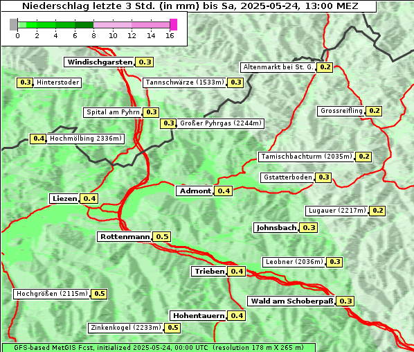 Niederschlag, 24. 5. 2025