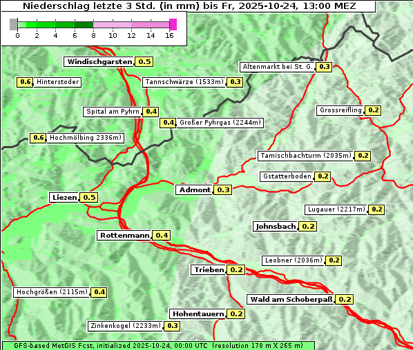 Niederschlag, 24. 10. 2025