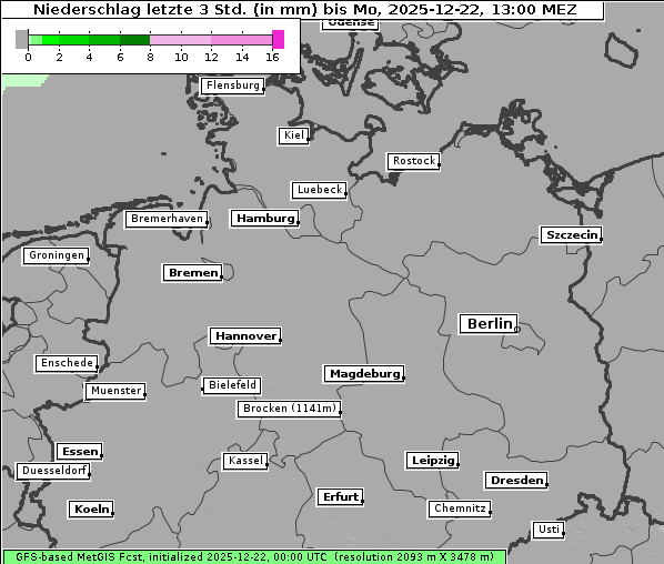 Niederschlag, 22. 12. 2025