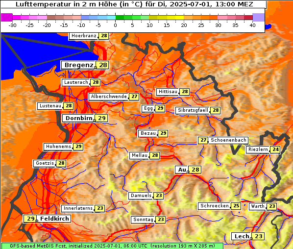 Temperatur, 1. 7. 2025