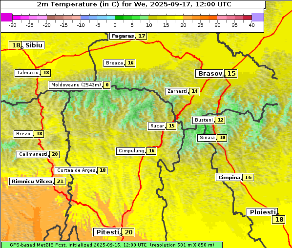 Temperatur, 17. 9. 2025