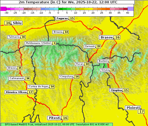 Temperatur, 22. 10. 2025