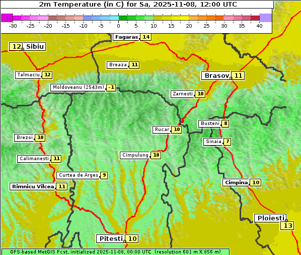 Temperatur, 8. 11. 2025