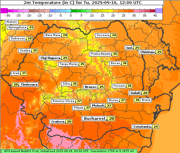 Temperatur, 16. 9. 2025