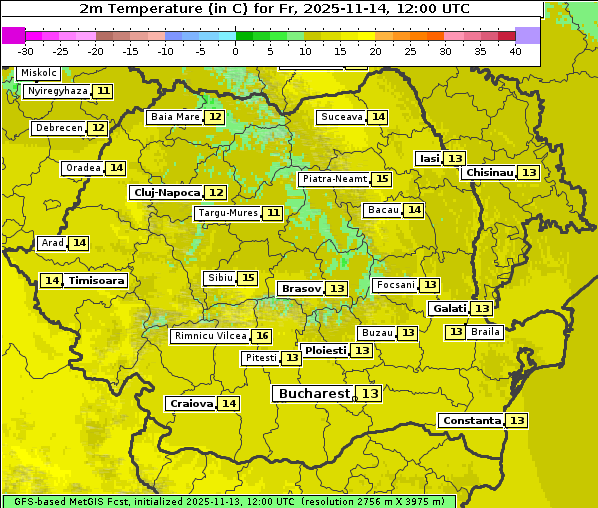 Temperatur, 14. 11. 2025