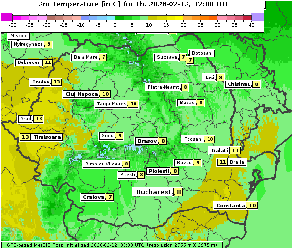Temperatur, 12. 2. 2026