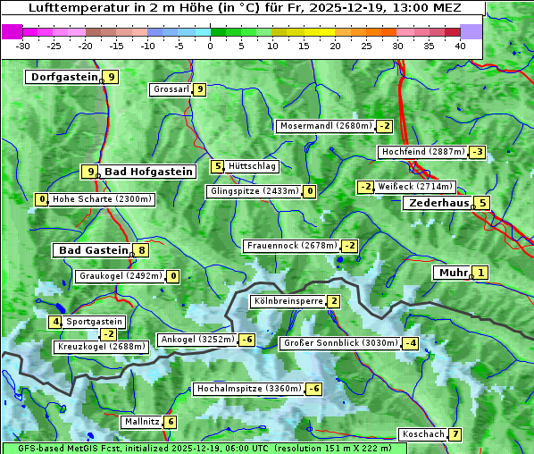 Temperatur, 19. 12. 2025