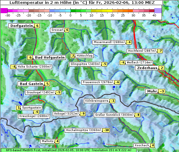 Temperatur, 6. 2. 2026