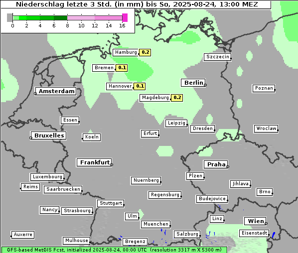 Niederschlag, 24. 8. 2025