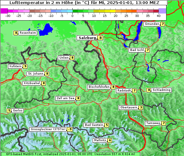 Temperatur, 1. 1. 2025