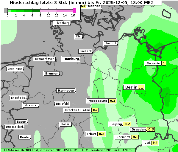 Niederschlag, 5. 12. 2025