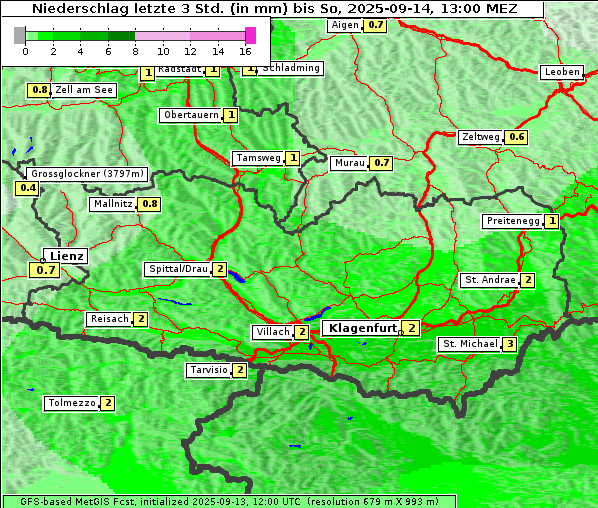 Niederschlag, 14. 9. 2025
