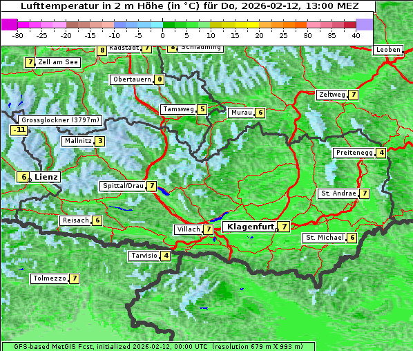 Temperatur, 12. 2. 2026