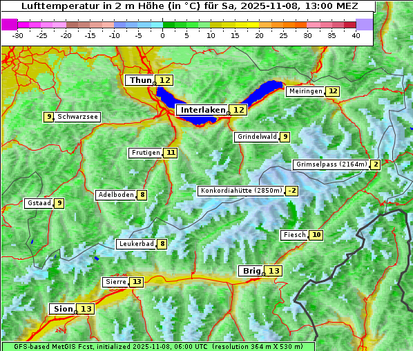 Temperatur, 8. 11. 2025