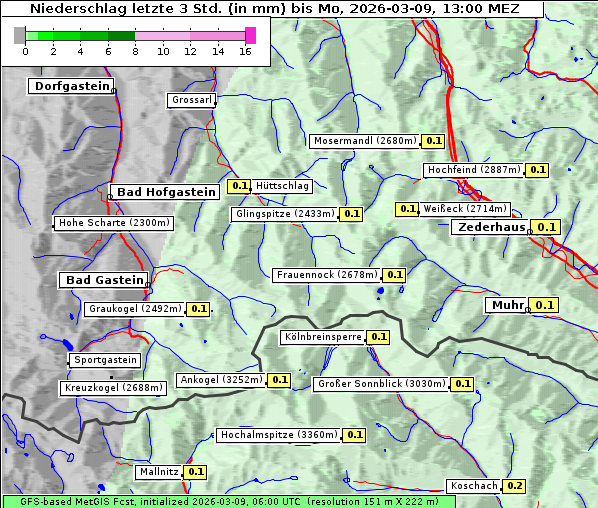 Niederschlag, 9. 3. 2026