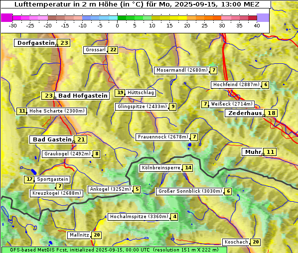 Temperatur, 15. 9. 2025