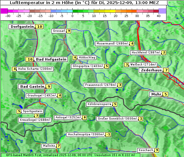 Temperatur, 9. 12. 2025