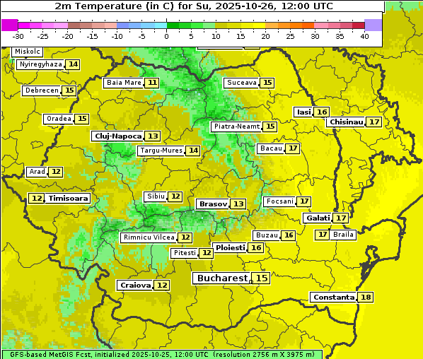 Temperatur, 26. 10. 2025