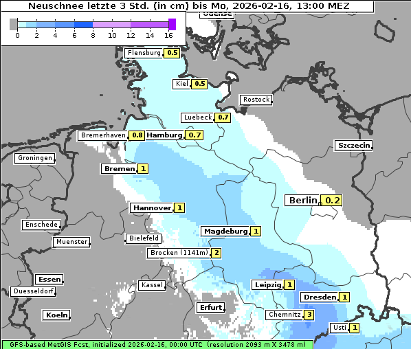 Neuschnee, 16. 2. 2026