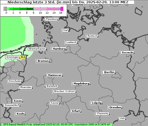 Niederschlag, 20. 2. 2025