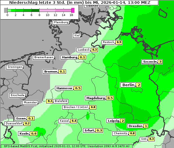 Niederschlag, 14. 1. 2026